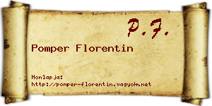 Pomper Florentin névjegykártya